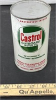 Castrol 1 pint Outboard Motor Oil Tin. Full.