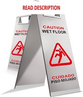 $83  2-Pack Stainless Steel Wet Floor Sign