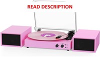 Vinyl Player  3-Speed  Dual Speakers  Pink