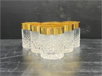 Gold Rim Crystal Whiskey Glasses
