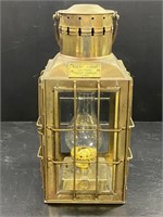 Vintage Brass Caged Chief Oil Lamp