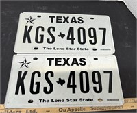 Set of Texas License Plates