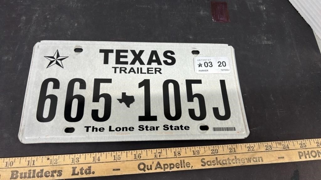 Texas Trailer License Plate