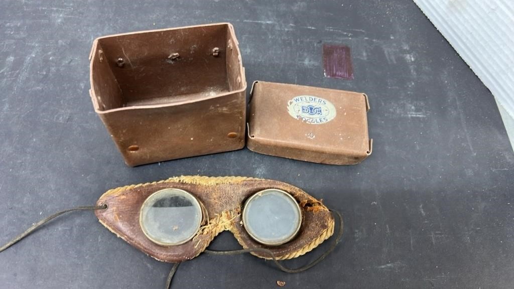 Vintage Welders Goggles with Case