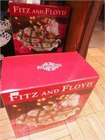 Two Fitz & Floyd Renaissance Santa servers NIB
