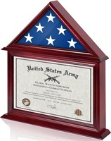 $83  3'x5' Flag Certificate Display Case  Mahogany
