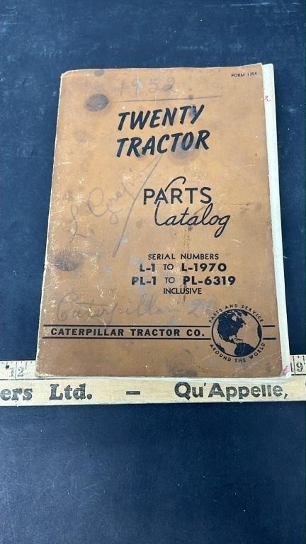 Caterpillar Model 20 Tractor Parts Catalogue