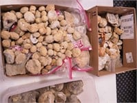 Two boxes of small geodes