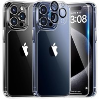 TAURI 5 in 1 for iPhone 15 Pro Case Clear, [Not-Ye