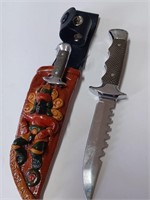 Double Knife Tribal Style Case w/ 2 Knives