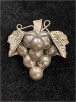 Mexico Sterling Silver Grapes Pendant/Brooch