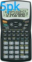 5pk Sharp EL-531WHBK Scientific Calculator