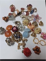 Lot of Costume Earrings and Brooches