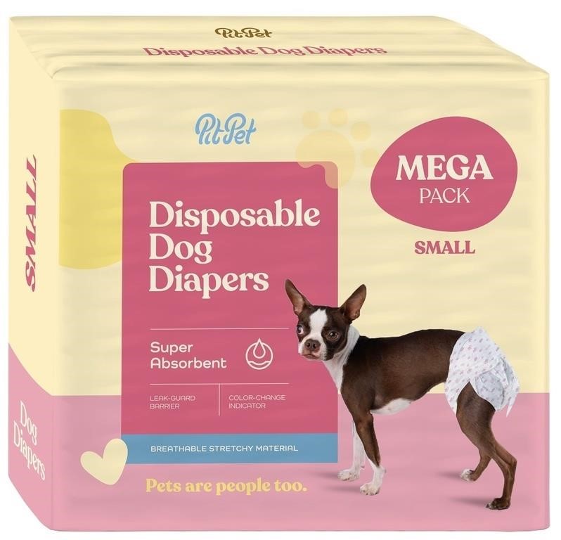Comfortable Female Dog Diapers - 50-Pack Super Abs