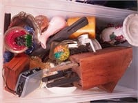 Container of items including knife box with