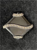 Sterling Silver Marcasite Brooch/Pendant