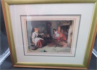 Woman and Girl Cooking Fireplace