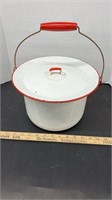 Enamel Chamber Pot with Lid