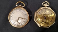 2 - Pocket Watches, Gold-filled, Running