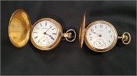 2 - Waltham Pocket Watches, Gold-filled, Running