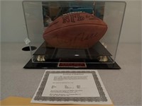 Jerry Rice autographed football with display case