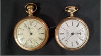 2 - Waltham Pocket Watches, Gold-filled, Running