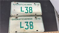Set of 1970 Saskatchewan Livery License Plates.
