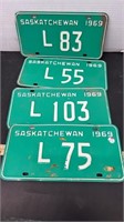 Four 1969 Livery License Plates.
