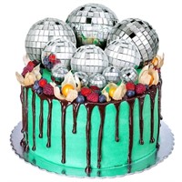 Jetec 11 Pcs Disco Ball Cake Toppers Disco Ball Bi