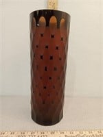 Brown diamond pattern glass vase