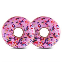 HYSEAS Round Throw Pillow 14 Inch Pink Donut, 3D