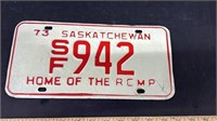 1973 Saskatchewan Special Farm 3 Digit License