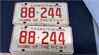 Set of 1973 Saskatchewan 5 Digit License Plates