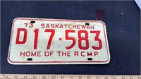 1973 Saskatchewan dealer License Plate