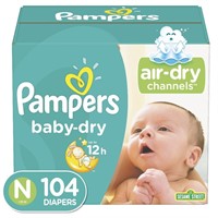 Pampers Baby Dry Diapers Size Newborn  104 Count