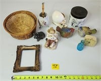 Misc Figurines Baskets, Small Picture Frame Clock