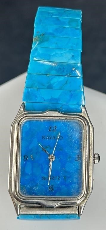 Vintage Navajo Turquoise Watch In Excellent