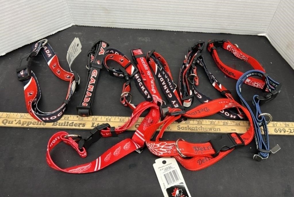 11 NHL and Team Canada Pet Collars, Size Lg