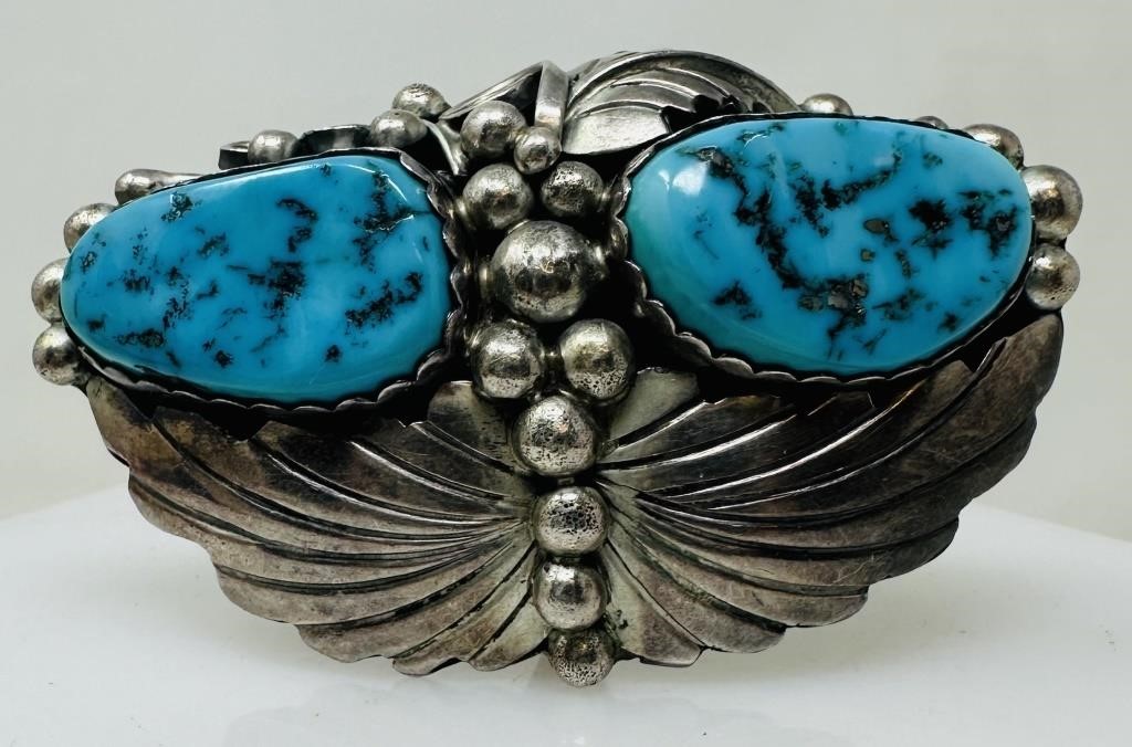 Stunning HUGE Navajo Sterling Turquoise Ring