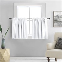 DONREN Pure White Small Window Curtain Panels for