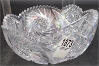 Large American Brilliant Period Cut Crystal Bowl