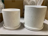 FairyLavie Pots  6.7+5.5 Inch  Set of 2 White Spec