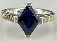 Beautiful Marked 925 Blue Sapphire Ring