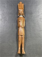 Vintage Wood Carved African Tribal Warrior