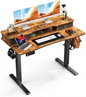 Electric Desk  Adjustable Mobile Stand  Rust