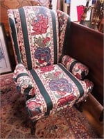 Cohen wingback chair with floral design