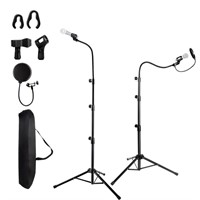 UPDATED Double Gooseneck Microphone Stand for Sing