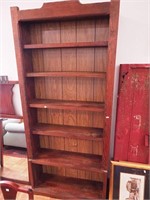 Heavy solid wood five-shelf open bookcase,