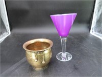 Glass and Brass Planter