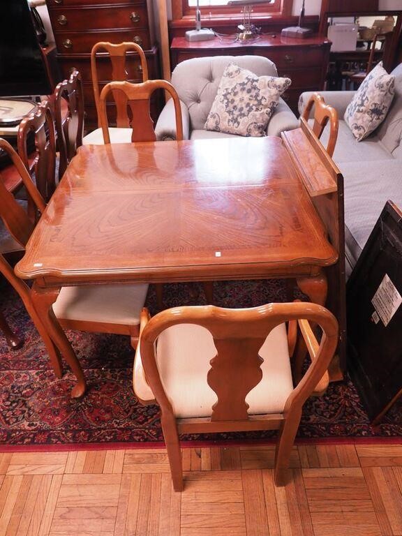 Six-piece dining room set, one captain's
